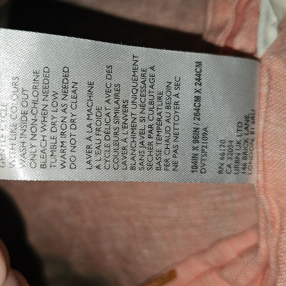 Anthropologie Harmony Hemp Salmon Pink King Duvet - Picture 7 of 11